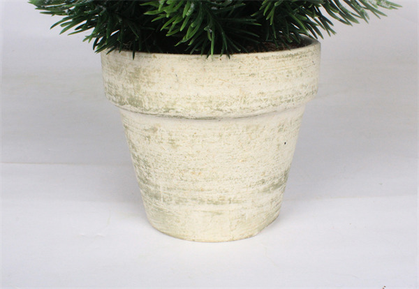 Small Christmas Decorations in Paper Pot Snow Finish 