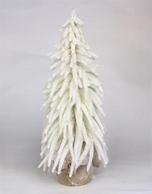 Small White Christmas Decorations in Jute Base