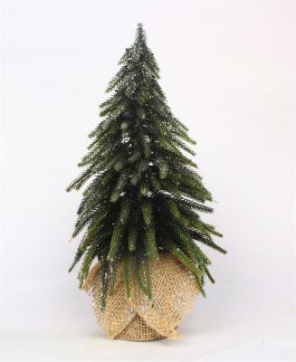 Christmas Decorations with Burlap Wooden Base Silver Finish