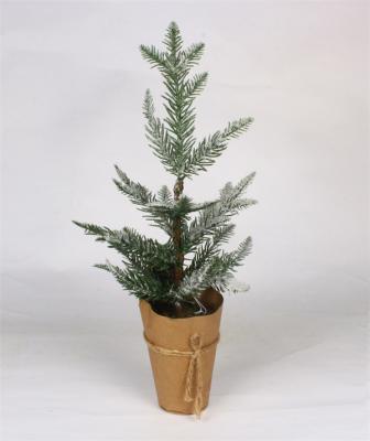 Small Christmas Decorations in Brown Paper Pot