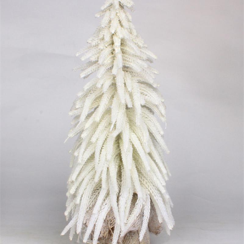 Small White Christmas Decorations in Jute Base