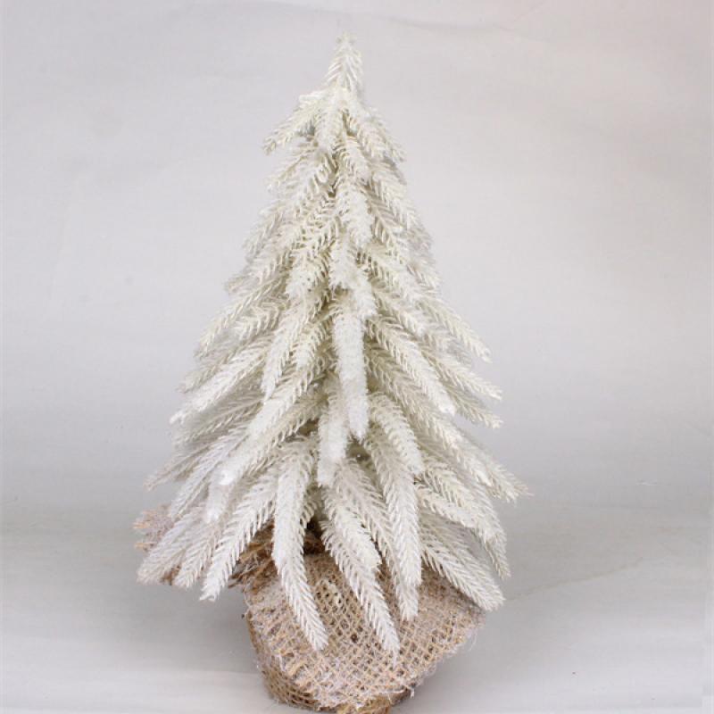 White Christmas Decorations in Jute Base Ice Finish