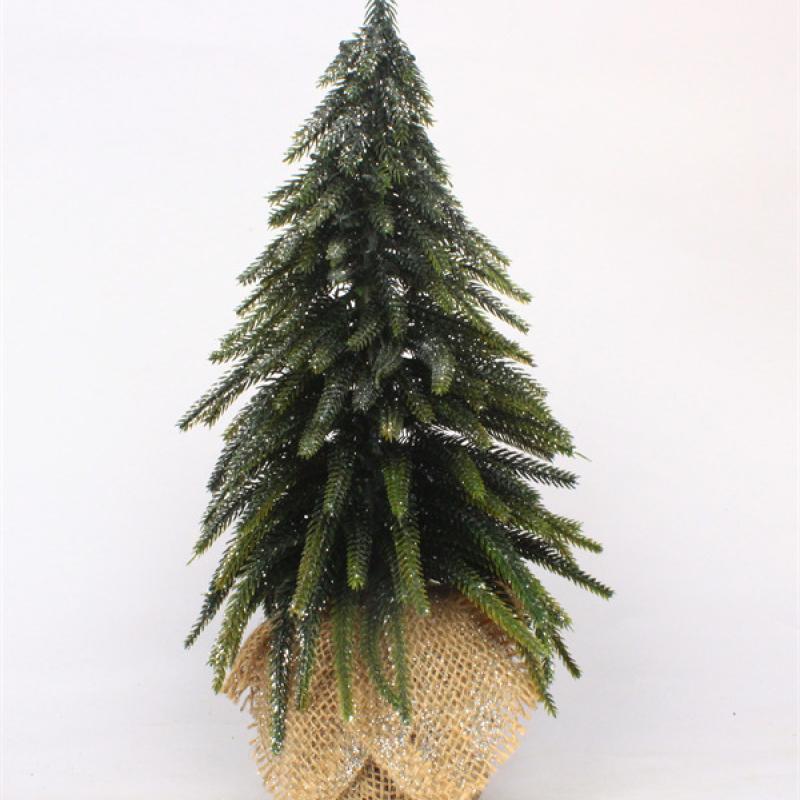 Christmas Decorations with Burlap Wooden Base Silver Finish